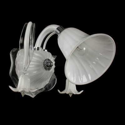 Contemporary  Chic Single Light Wall Sconce Offers Warm Illumination with Elegant All White Finish