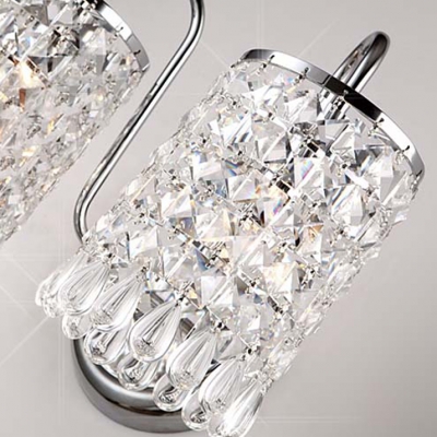 Contemporary Wall Sconce Features Shining Crystals Matched with Chrome FInish Details