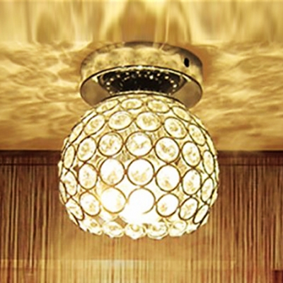 Dramatic Update with Glamorous Antique Silver Finish and Hand-cut Crystals Composed Stylish Semi-flushmount Ceiling Light