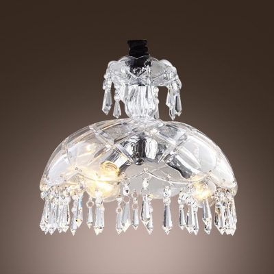Empire Royal All Crystal  Mini Pendent Light Features Dome Shade and Prism Drops