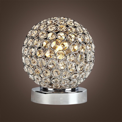 Gleaming Exquisite Table Lamp With, Crystal Beaded Ball Lamp Shade