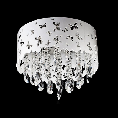 LED Crystal Flush Mount Ceiling Light Shine with Glittering Hand Cut Crystal Beads