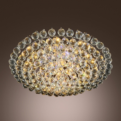 Luxurious All Small Clear Crystal Globes 4-Light 15.7