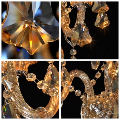 Luxury Champagne Crystal and Brilliant Two Light Formed Spectacular Wall Sconce