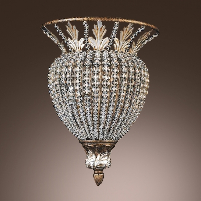 Magnificent Semi Flush Ceiling Light Accented With Strands Of Crystal