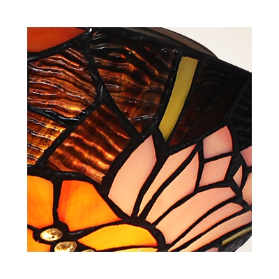 Mesmerizing Black Tiffany Two Lights Flush Mount Ceiling Light with Dragonflies Pattern