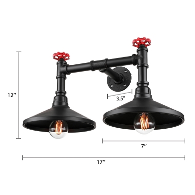 2 Light Double LED Wall Sconce Pipe