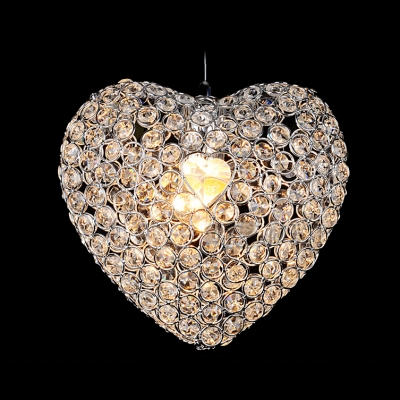 Romantic and Chic Heart Crystal Beads Embedded Mini Pendant Lighting