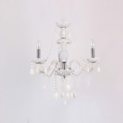 Romantic and Chic White Crystals 3-Light 21.6