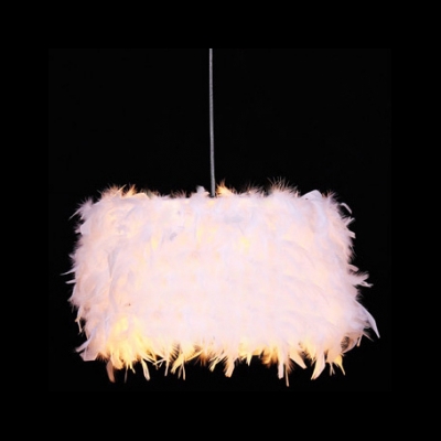 Soft White Feather and Purity Large Designer Pendant Light