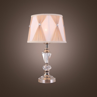 Sparkling Contemporary Table Lamp Provides Glimmering  Tapered Crystal Column-style Center