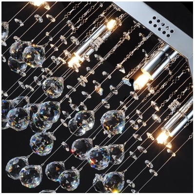 Square Canopy Suspended Crystal Spheres and Beads 11.8