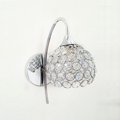 Striking Modern Style Wall Sconce Features Globe Design and Graceful Scrolls