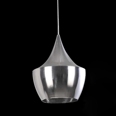 Conical Metal Single Pendant Light in Silver/Gold/Black/White for Dining Room Bedroom Cafe