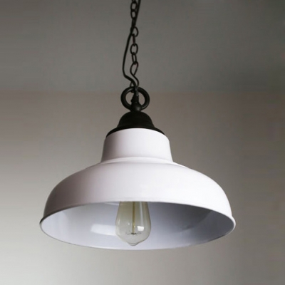 13”Wide White Shade Trendy Style Industrial Large Pendant Light for Dining Room
