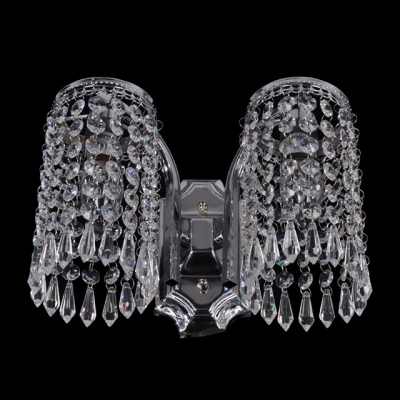 Brilliant Modern Style Wall Sconce Features Shining Crystals and Chrome FInish Details