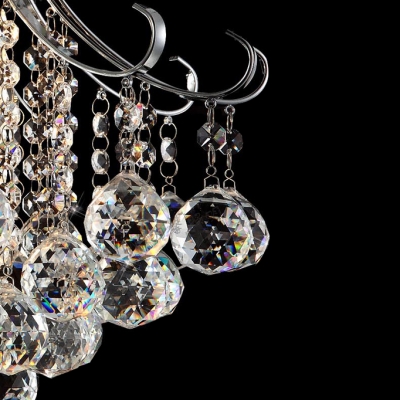 Clear Crystal Spheres Hanging 4-Light 15.7
