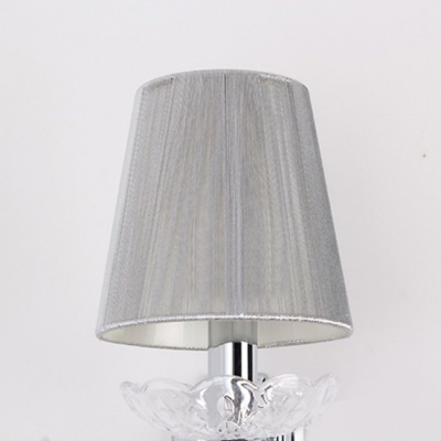 Contemporary Graceful Wall Sconce Features Polished Chrome Finish Iron Canopy and Clear Crystal Bobeche and Drop