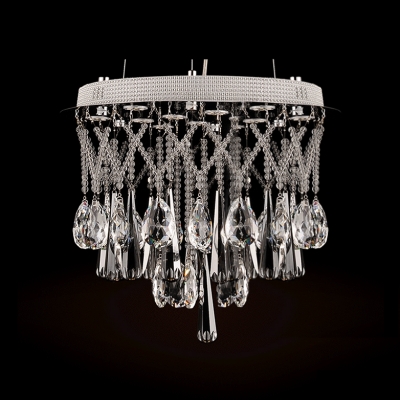 Crystal Strands and Large Raindrops Accented 11-Light Large Pendant Light