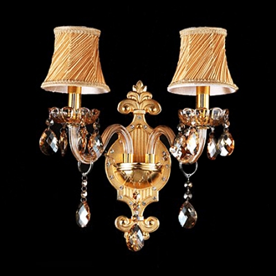 Delicate Scrolling Arms and Amber Crystals Made Traditional Wall Sconce Luxurious Look
