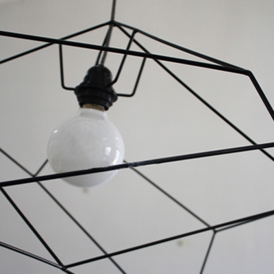 Designer Lighting Asymmetric Iron Cage One-light Pendant