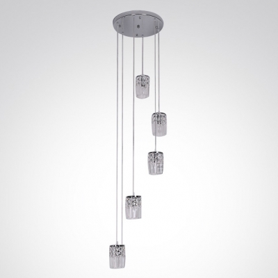 Elegant Multi Light Pendant Embelished with Gleaming Crystals Create Chic Modern Look