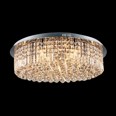 Functional and Beautiful 7.8"High/19.6"Wide Rounded Crystal Flush Mount Ceiling Lights