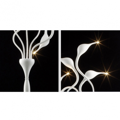 Graceful White 5-light Whimsical Design LED Swan Floor Lamp