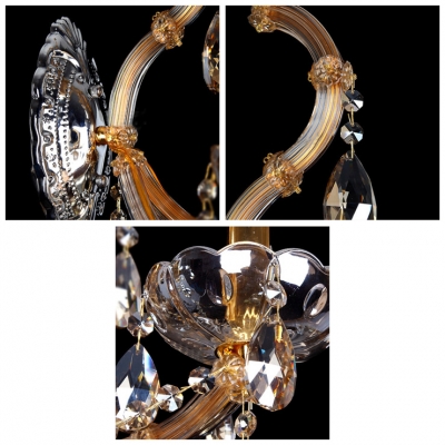 Grand Gold Finish and Delicate Canopy Add Elegance to Striking Single Light Crystal  Wall Sconce