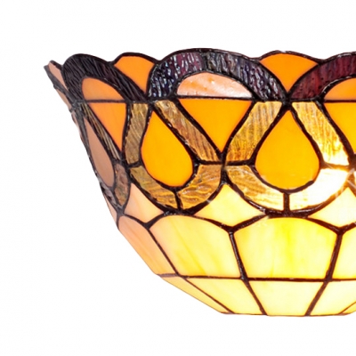 Single Light 12 Inches Wide Wallwasher Featuring Tiffany Glass Shade