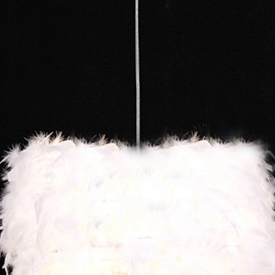 Soft White Feather and Purity Large Designer Pendant Light