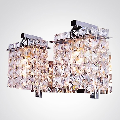 Spectacular Design Wall Sconce Features Beautiful  Crystal String and Chrome Finish Details