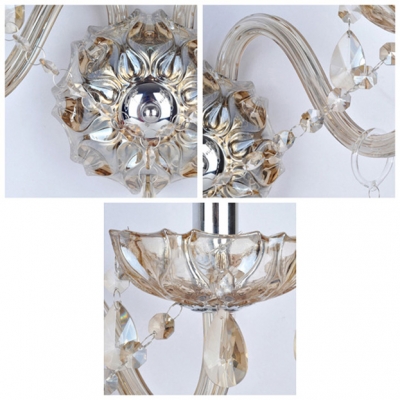 Two Light Wall Sconce Features Beautiful Hand-cut Crystal and Sleek Scrolling Arms