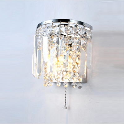 Unique Designed Wall Sconce Complete with Graceful Clear Teardrops