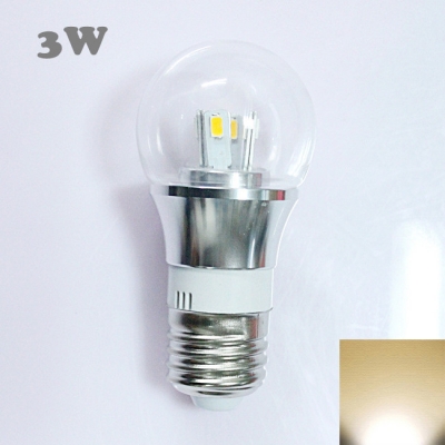 300lm 85-265V E27 3W Mini LED Ball Bulb  in Silver Fiinish