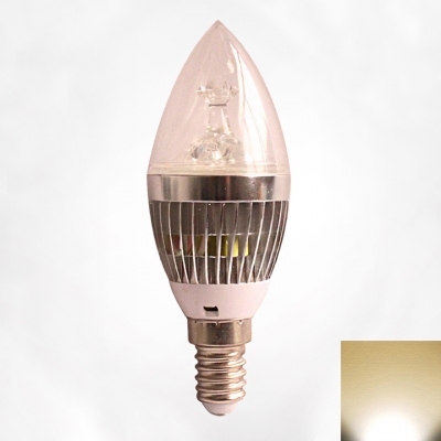 5W Silver 180 Warm White E14 LED Candle Bulb