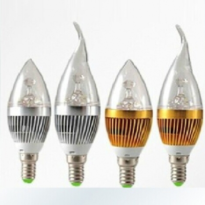 3Leds 180lm 85-265V E14 3W Golden Candle Bulb