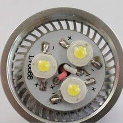 Cool White 180lm 85-265V E14 3W Silver Candle Bulb