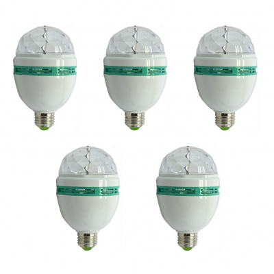 5Pcs RGB Colorful 220V E27 3W Mini LED Ball Bulb