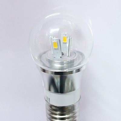6000K  E14 4W 85-265V Mini LED Ball Bulb  in Silver Fiinish
