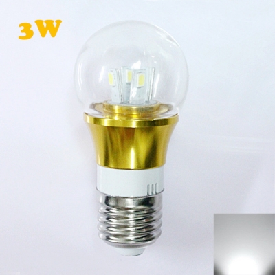 6000K E27 3W 300lm 85-265V  Mini LED Ball Bulb  in Gold Fiinish