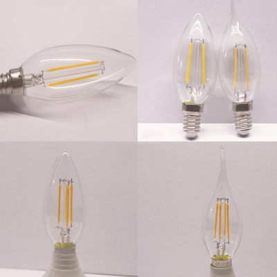 LED Edison Bulb E14 2W Candle Yellow Light