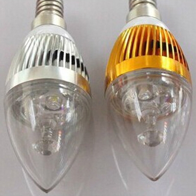 Golden LED Candle Bulb 6000K 180lm 85-265V E14 3W