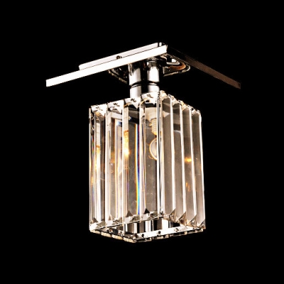 Square and Rectangle Faceted Clear Crystal Charming Semi Flush Mount Lighting