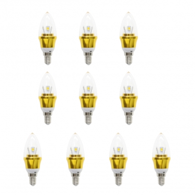 10Pcs Warm White E14-5730 AC85-265V 5W LED Candle Bulb