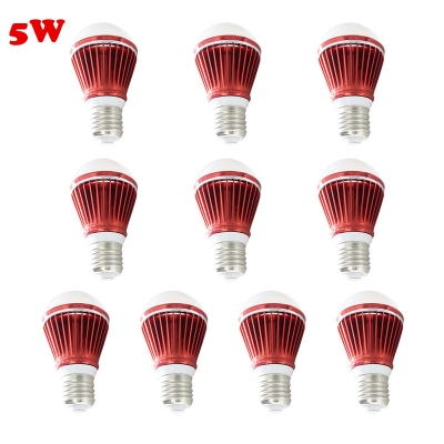 10Pcs E27 5W Cool White Light Red 300lm LED Globe Bulb