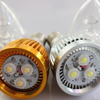Golden LED Candle Bulb 6000K 180lm 85-265V E14 3W