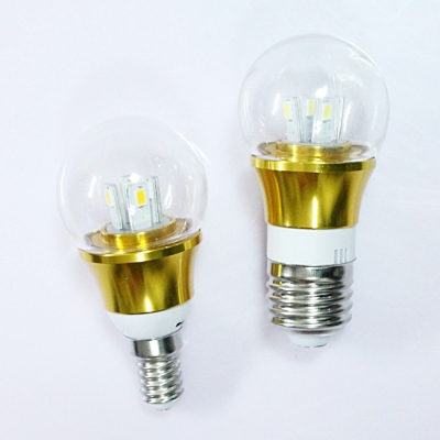 4W 85-265V E14 Mini LED Ball Bulb  in Gold Fiinish
