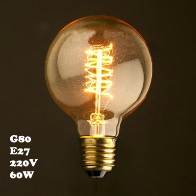 220V  80*120mm E27 40W G80 Spiral Edison Bulb