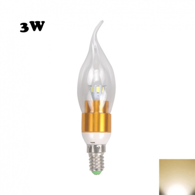 360° Golden E14 3W 85-265V LED Candle Bulb